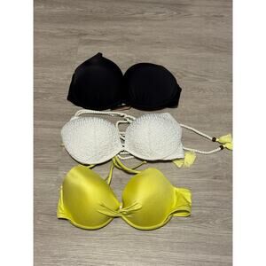 3 Padded Swimsuit Victorias Secret Bras Size 36D excellent condition